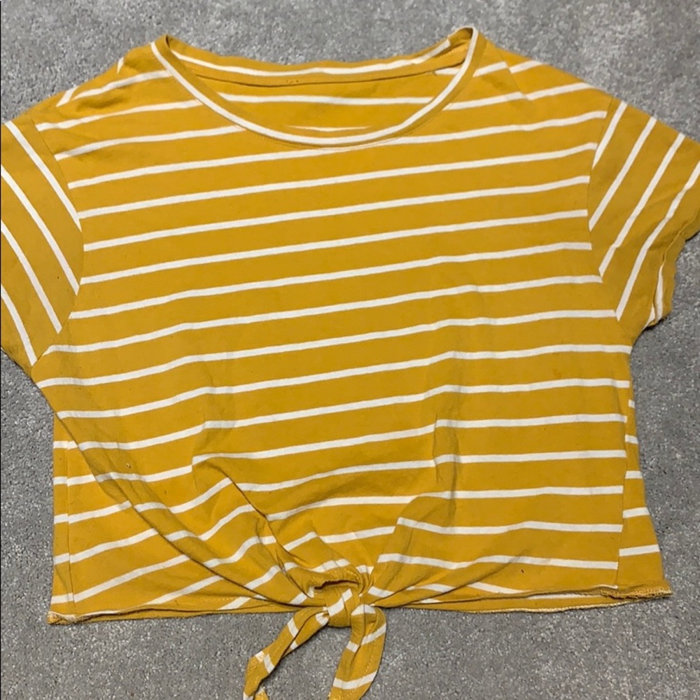 yellow tied crop top